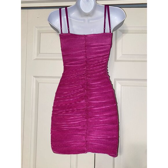Purple Ruched Mini Dress With Adjustable Spaghetti Straps - Picture 5 of 8